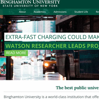 Binghamton University website redesign