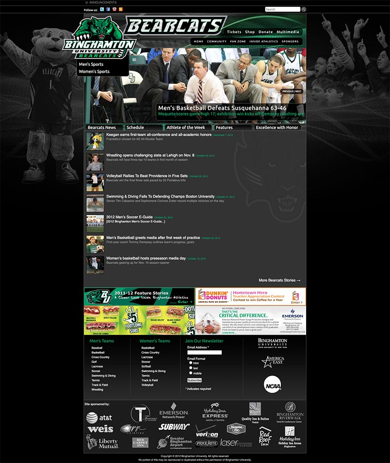 bubearcats.com website redesign